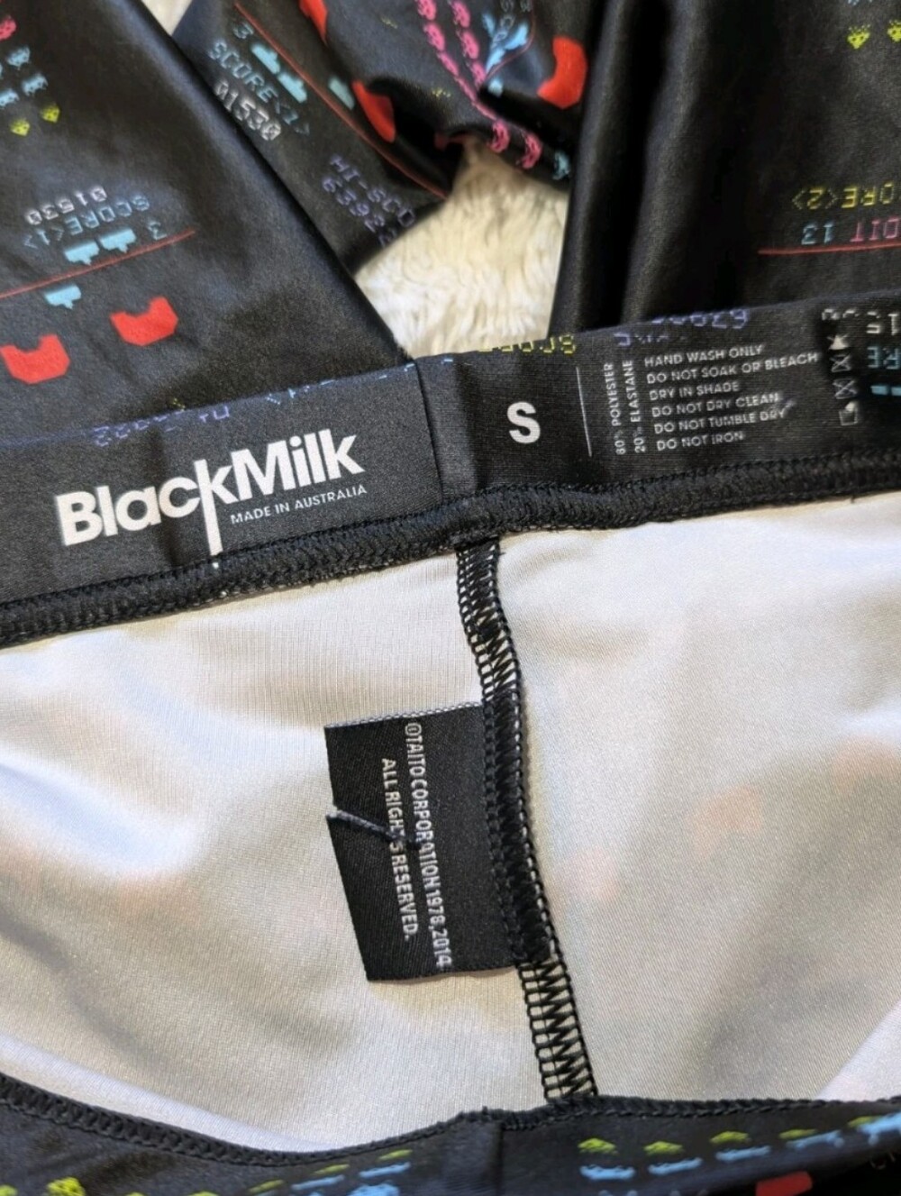 Blackmilk Rainbow Space Invaders Video Game Score Print Leggings Size Small - Picture 9 of 13